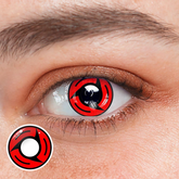Lentes de contacto de color rojo con cuchillas Sharingan para cosplay